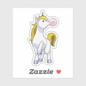 Unicorn met kauwgom sticker (Vel)