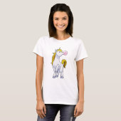 Unicorn met kauwgom t-shirt (Voorkant volledig)