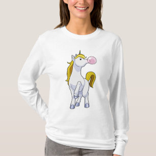 Unicorn met kauwgom t-shirt