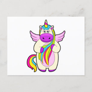 Unicorn met kleurrijke stoelen briefkaart