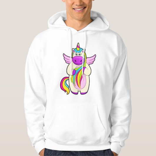 Unicorn met kleurrijke stoelen hoodie (Voorkant)