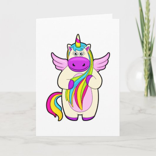 Unicorn met kleurrijke stoelen kaart (Voorkant)