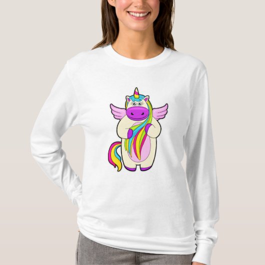 Unicorn met kleurrijke stoelen t-shirt (Voorkant)