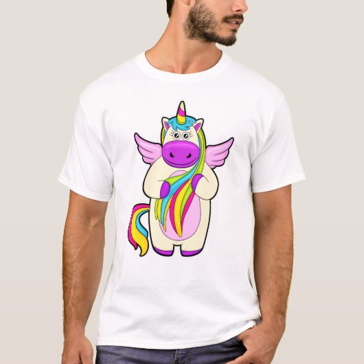 Unicorn met kleurrijke stoelen t-shirt (Voorkant)