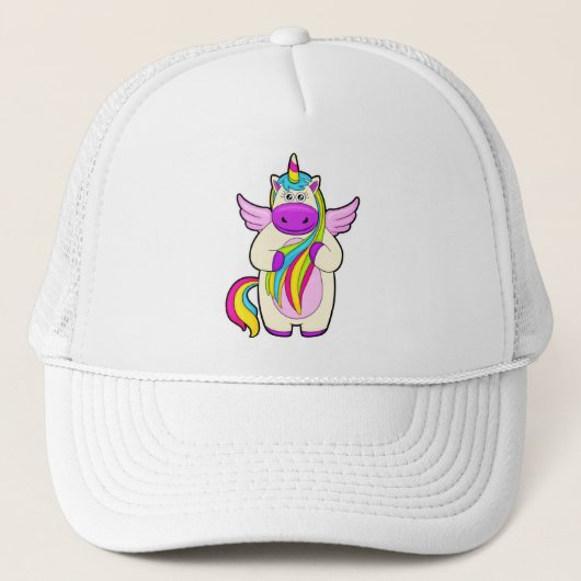 Unicorn met kleurrijke stoelen trucker pet (Voorkant)
