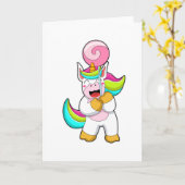 Unicorn met Lollipop Kaart (Gele Bloem)