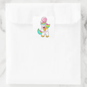 Unicorn met Lollipop Vierkante Sticker (Tas)