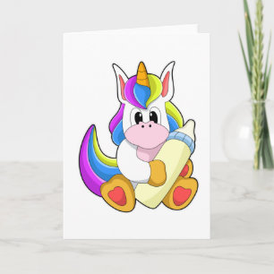 Unicorn met melkfles kaart