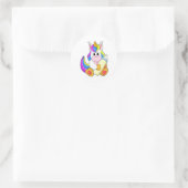 Unicorn met melkfles ronde sticker (Tas)