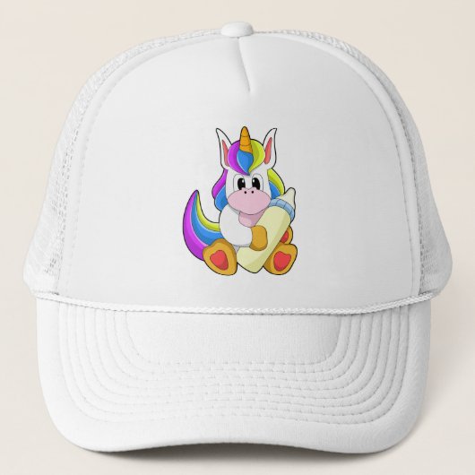 Unicorn met melkfles trucker pet (Voorkant)