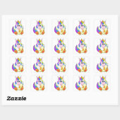 Unicorn met melkfles vierkante sticker (Vel)
