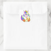 Unicorn met melkfles vierkante sticker (Tas)