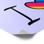 Unicorn met Paarse Hair: Ik hou van Unicorns! Poster (Hoek)