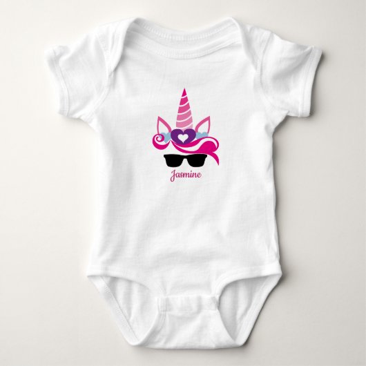 Unicorn met Pony Face Baby Shirt (Voorkant)