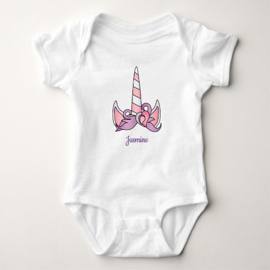 Unicorn met Pony Face Baby Shirt (Voorkant)