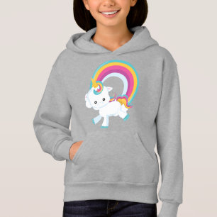 Unicorn met Rainbow Girl Hoodie