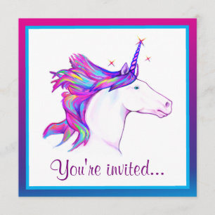 Unicorn met Rainbow Mane Happy Birthday Kaart
