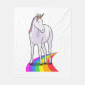 Unicorn met regenboog fleece deken (Voorkant)
