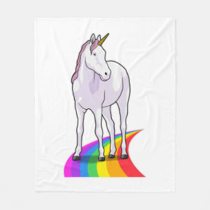 Unicorn met regenboog fleece deken