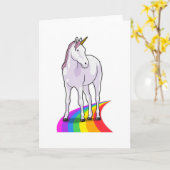 Unicorn met regenboog kaart (Gele Bloem)