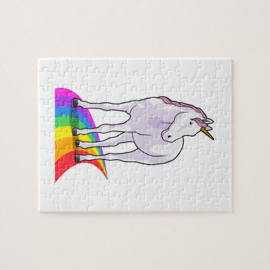 Unicorn met regenboog legpuzzel (Horizontaal)