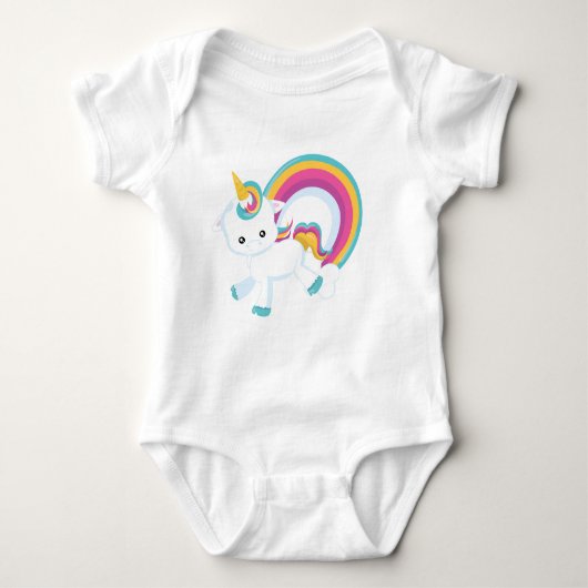 Unicorn met regenboog romper (Voorkant)