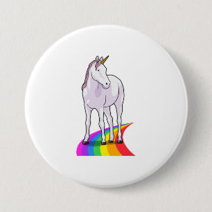Unicorn met regenboog ronde button 7,6 cm
