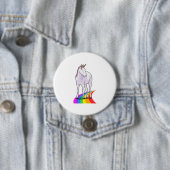 Unicorn met regenboog ronde button 7,6 cm (In situ)