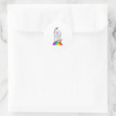 Unicorn met regenboog ronde sticker (Tas)