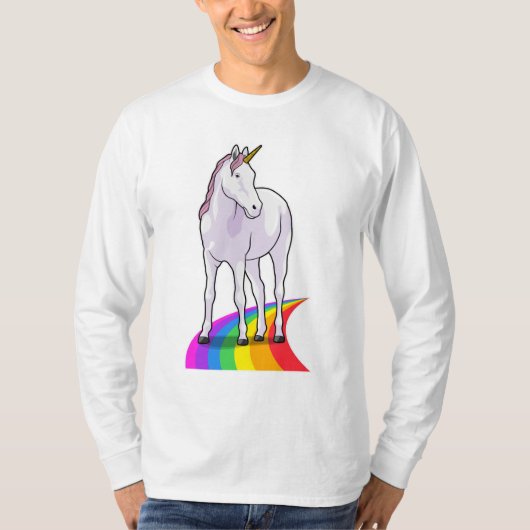 Unicorn met regenboog t-shirt (Voorkant)