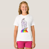 Unicorn met regenboog t-shirt (Voorkant volledig)