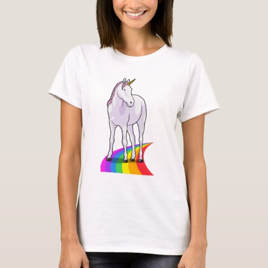 Unicorn met regenboog t-shirt (Voorkant)