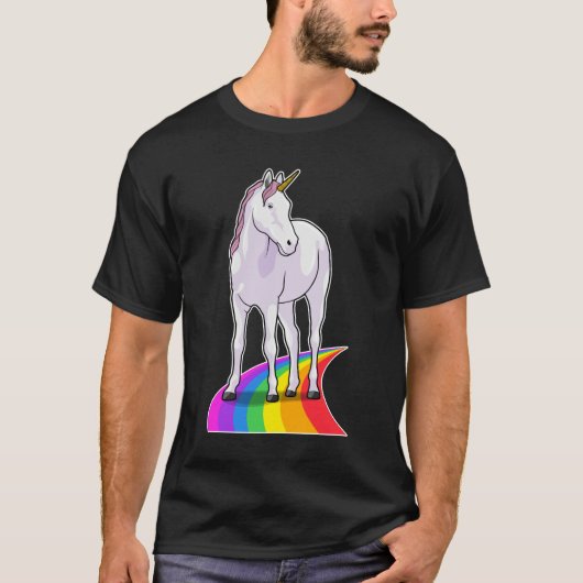 Unicorn met regenboog t-shirt (Voorkant)