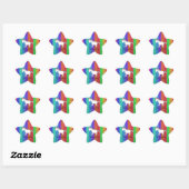 Unicorn met regenbooglitterstrepen ster sticker (Vel)