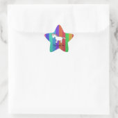 Unicorn met regenbooglitterstrepen ster sticker (Tas)