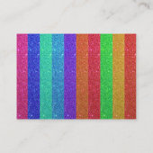 Unicorn met regenbooglitterstrepen visitekaartje (Achterkant)