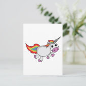 Unicorn met regenboogmane en staart briefkaart (Staand voorkant)