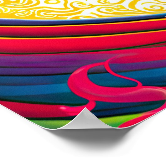 Unicorn met regenboogmane en Sterrennacht-Ai Art Poster (Hoek)