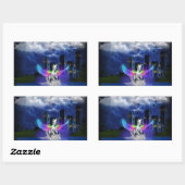 Unicorn met regenboogvleugels rechthoekige sticker (Vel)