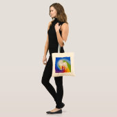 Unicorn met regenboogzak tote bag (Voorkant (model))