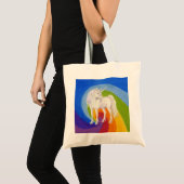 Unicorn met regenboogzak tote bag (Voorkant (product))