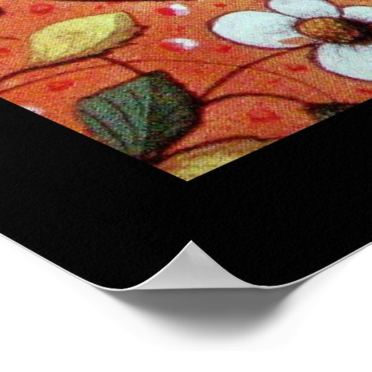 UNICORN MET RODE BLAUWE STROOMMOTIS POSTER (Hoek)