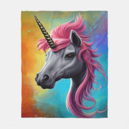 Unicorn met roze mane fleece deken