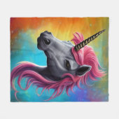 Unicorn met roze mane fleece deken (Voorkant (Horizontaal))