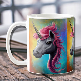 Unicorn met roze mane koffiemok