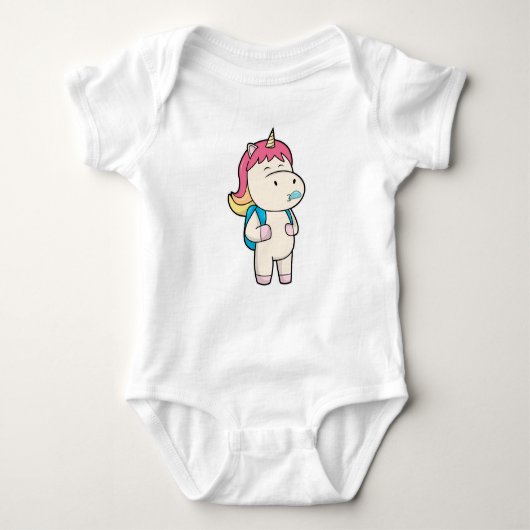 Unicorn met rug- en kauwgom romper (Voorkant)