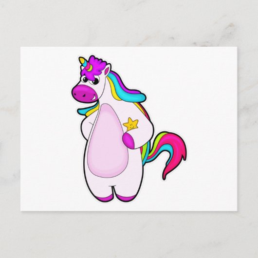 Unicorn met Star Briefkaart (Voorkant)
