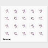 Unicorn met Star Ronde Sticker (Vel)