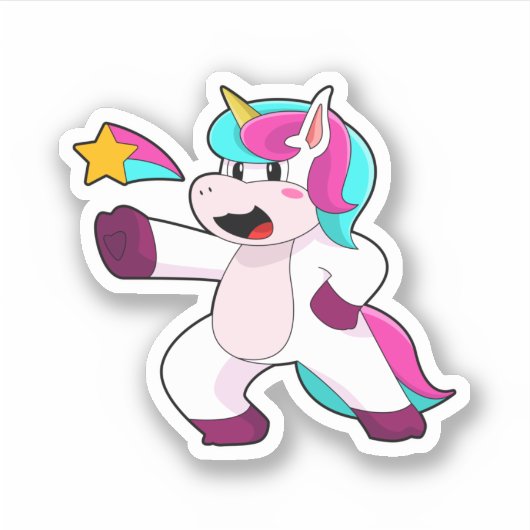 Unicorn met Star Sticker (Voorkant)