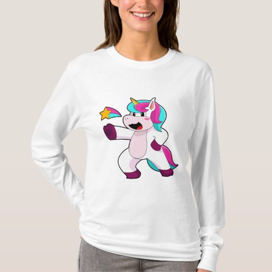 Unicorn met Star T-shirt (Voorkant)